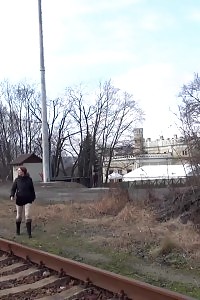 Brunette Princess Pulls Down Her Panties To Piss Outside