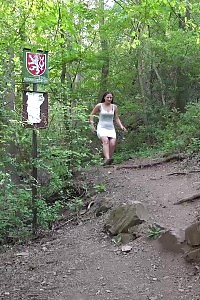 Nicolette Relieves Pee Desperation In The Forest