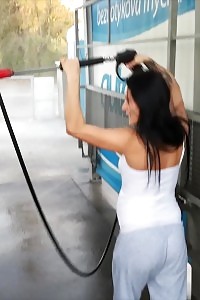 Lexi Dona Displays Her Juggs In The Car Wash
