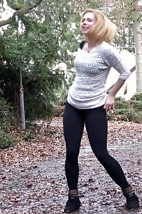 Horny Slut Nearly Wets Her Pants Outside