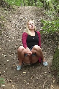 Excellent European Is Desperate To Piss Outdoor