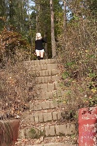 Blonde In Jeans Panty Pissing On A Seat