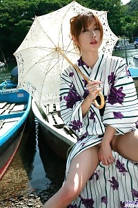 Asian Kimono Chick Is In Nothing And Exhibit Her Good-looking Firm Ass And Attractive Tits For A Peek