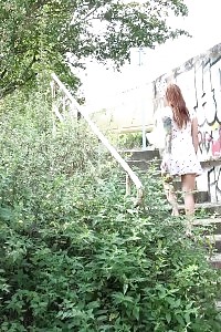 Ginger In Glasses Pissing Under A Bridge