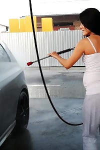 Lexi Dona Displays Her Juggs In The Car Wash