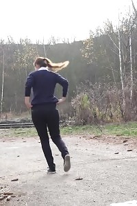 Antonia Sainz Holds Her Cunt And Pissing Outside