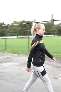 Breathtaking Blonde Bitch Pissing In Public