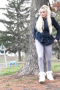 Victoria Pure Pisses In Outdoor In A Local Woodland