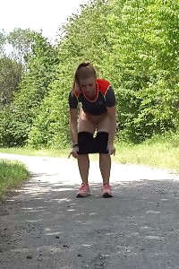 Chrissy Fox Squats And Takes A Leak Desperation