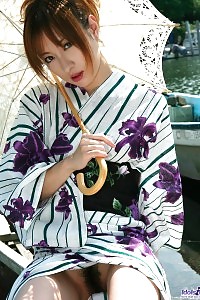 Asian Kimono Chick Is In Nothing And Exhibit Her Good-looking Firm Ass And Attractive Tits For A Peek