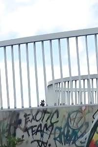 Black-haired Pulls Down Panties To Piss In Public
