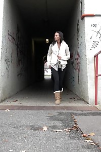 Eveline Neill Pisses On The Grass In The City